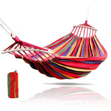 Load image into Gallery viewer, Portable Hammock Outdoor Swing Chair Garden Sports Home Travel Camping Swing Canvas Stripe Hanging Bed Hammock With Backpack