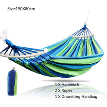 Load image into Gallery viewer, Portable Hammock Outdoor Swing Chair Garden Sports Home Travel Camping Swing Canvas Stripe Hanging Bed Hammock With Backpack