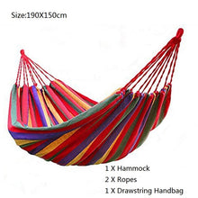 Load image into Gallery viewer, Portable Hammock Outdoor Swing Chair Garden Sports Home Travel Camping Swing Canvas Stripe Hanging Bed Hammock With Backpack