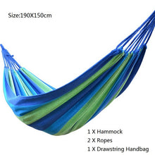 Load image into Gallery viewer, Portable Hammock Outdoor Swing Chair Garden Sports Home Travel Camping Swing Canvas Stripe Hanging Bed Hammock With Backpack