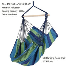 Load image into Gallery viewer, Portable Hammock Outdoor Swing Chair Garden Sports Home Travel Camping Swing Canvas Stripe Hanging Bed Hammock With Backpack
