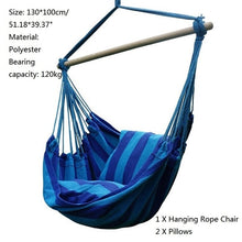 Load image into Gallery viewer, Portable Hammock Outdoor Swing Chair Garden Sports Home Travel Camping Swing Canvas Stripe Hanging Bed Hammock With Backpack