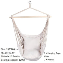 Load image into Gallery viewer, Portable Hammock Outdoor Swing Chair Garden Sports Home Travel Camping Swing Canvas Stripe Hanging Bed Hammock With Backpack