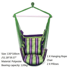 Load image into Gallery viewer, Portable Hammock Outdoor Swing Chair Garden Sports Home Travel Camping Swing Canvas Stripe Hanging Bed Hammock With Backpack